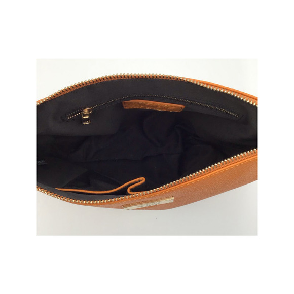 BCBG Paris Hobo Purse Bag Pebble Polyurethane Leather Orange - Picture 8 of 13